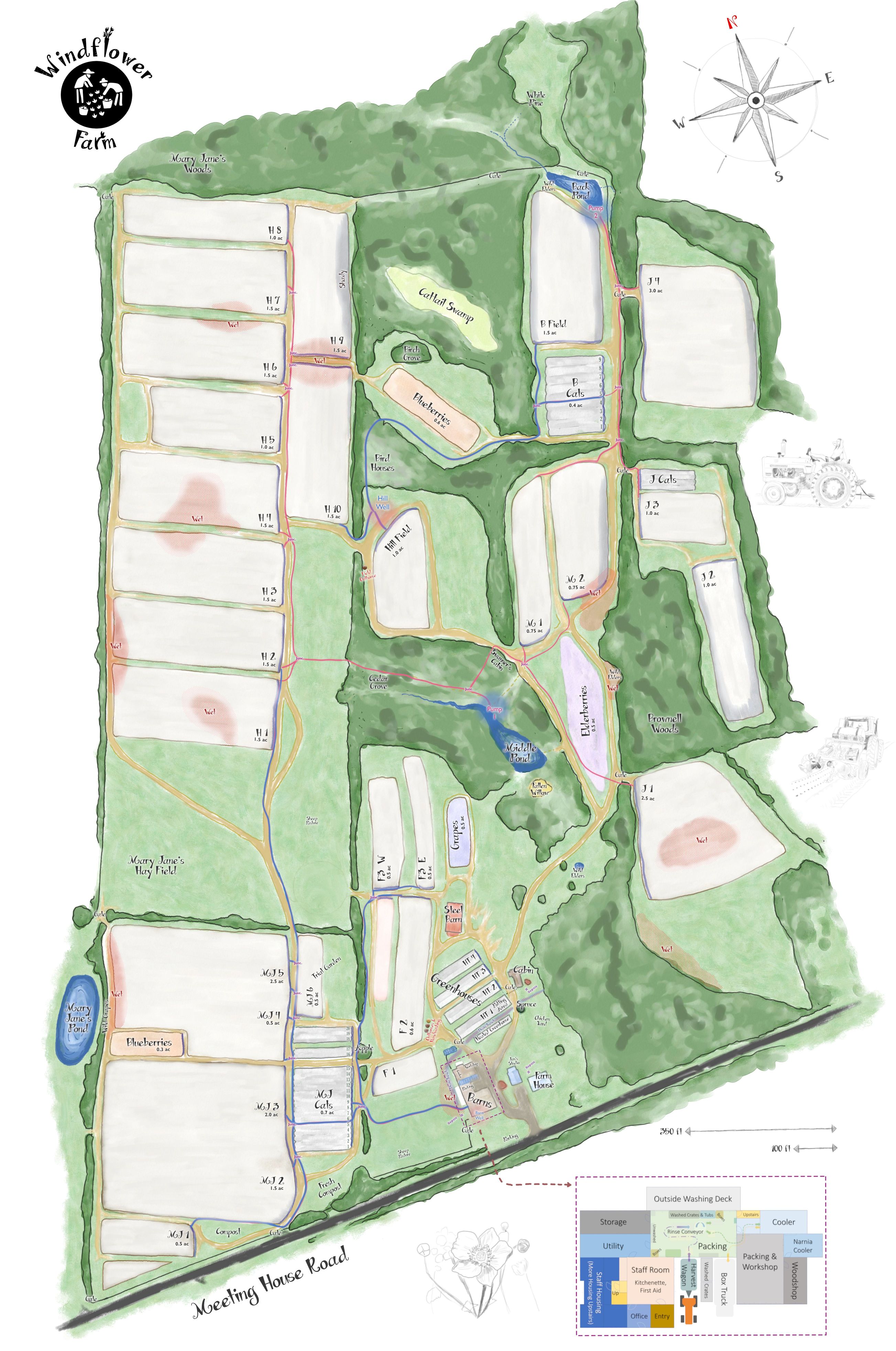 A map of Windflower Farm